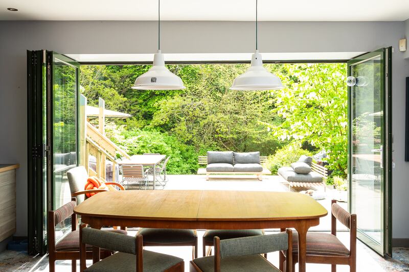 Dining area opens to back garden